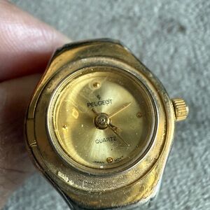 Vintage Peugeot Gold-Tone Quartz Timepiece